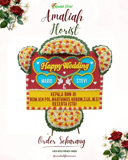 Papan Bunga Pernikahan Duduklor